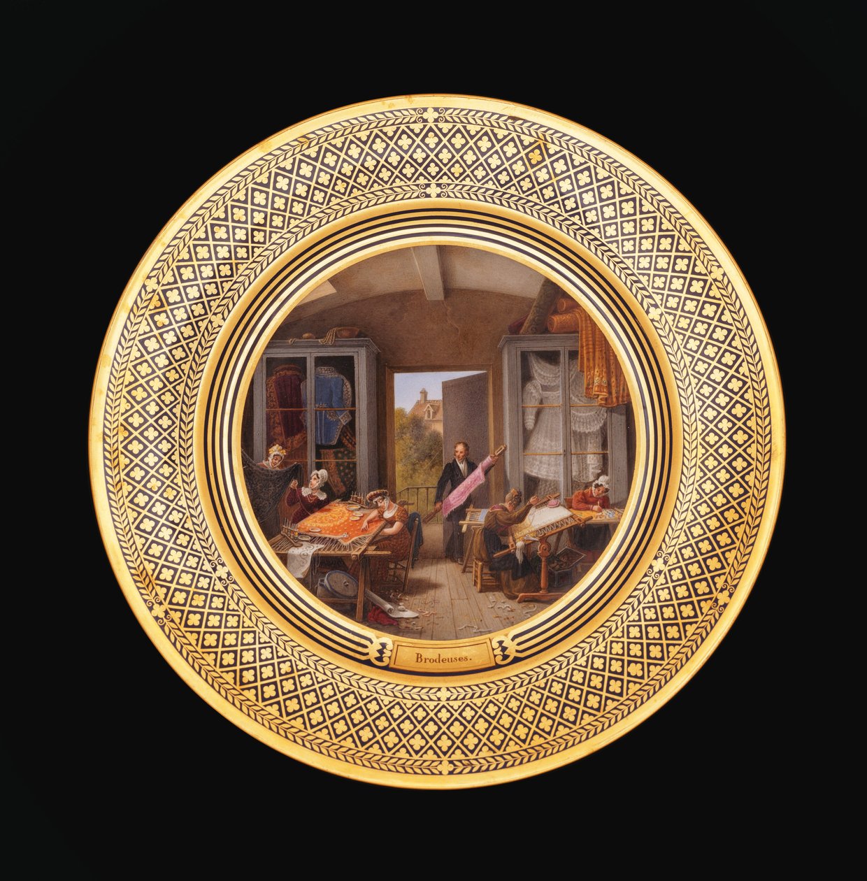 Brodeuse, c.1820-35 door Jean Charles Develly