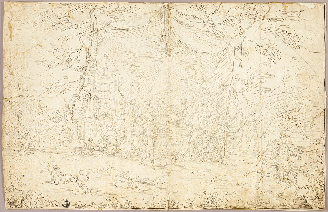 Literair onderwerp: Banketscène door Jean Cotelle the younger