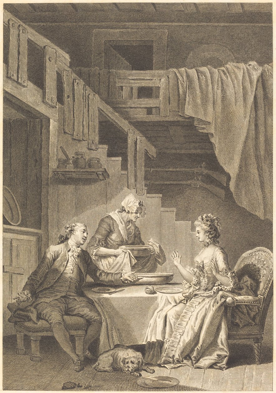 De valk door Jean Dambrun and Jean Baptiste Tilliard after Jean Honoré Fragonard
