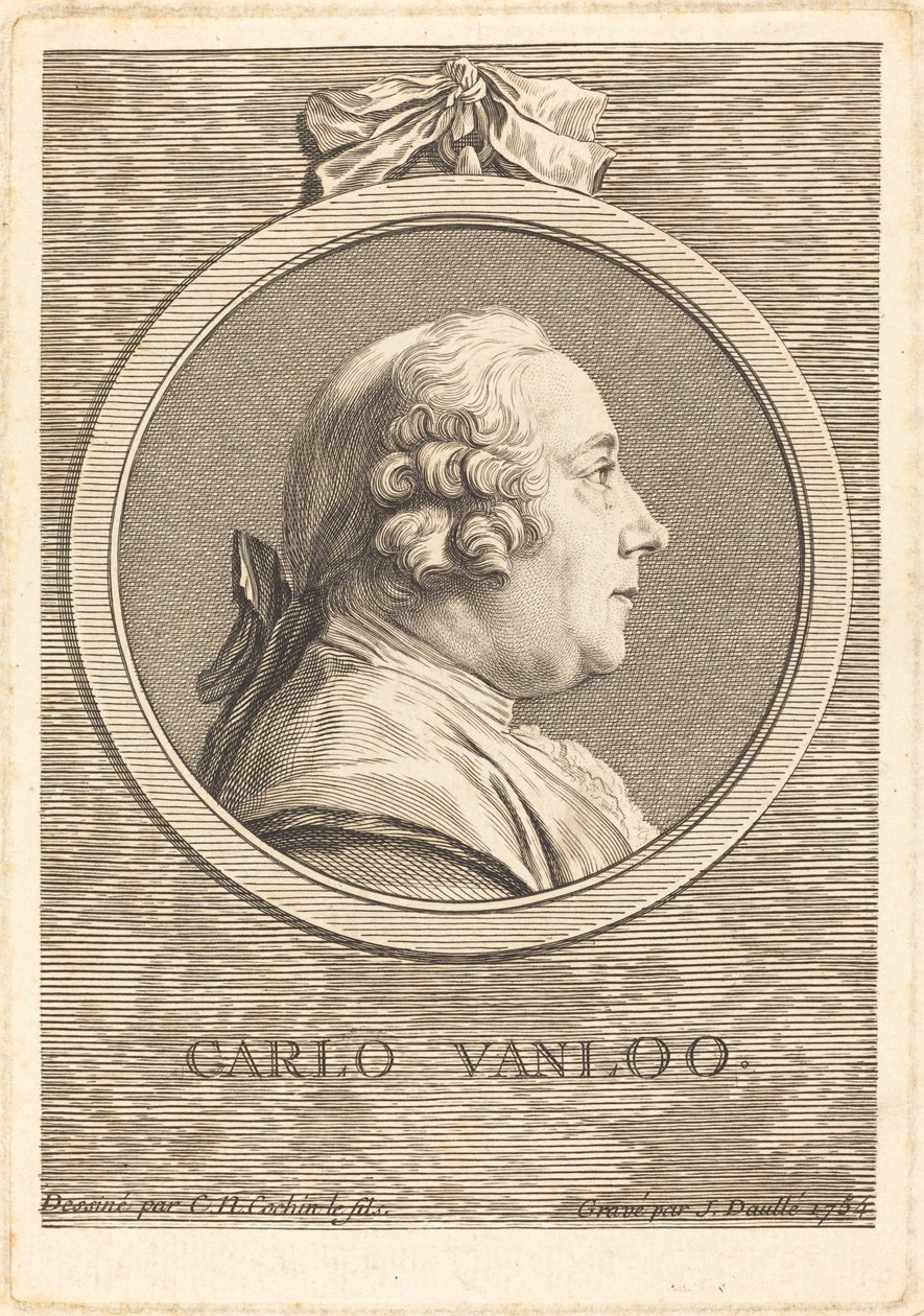 Carle Vanloo door Jean Daullé after Charles Nicolas Cochin II