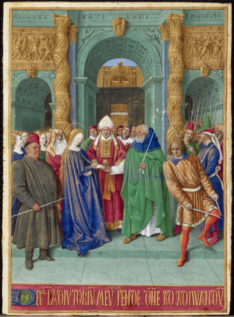 miniatuur uit de getijden van Étienne Chevalier door Jean Fouquet