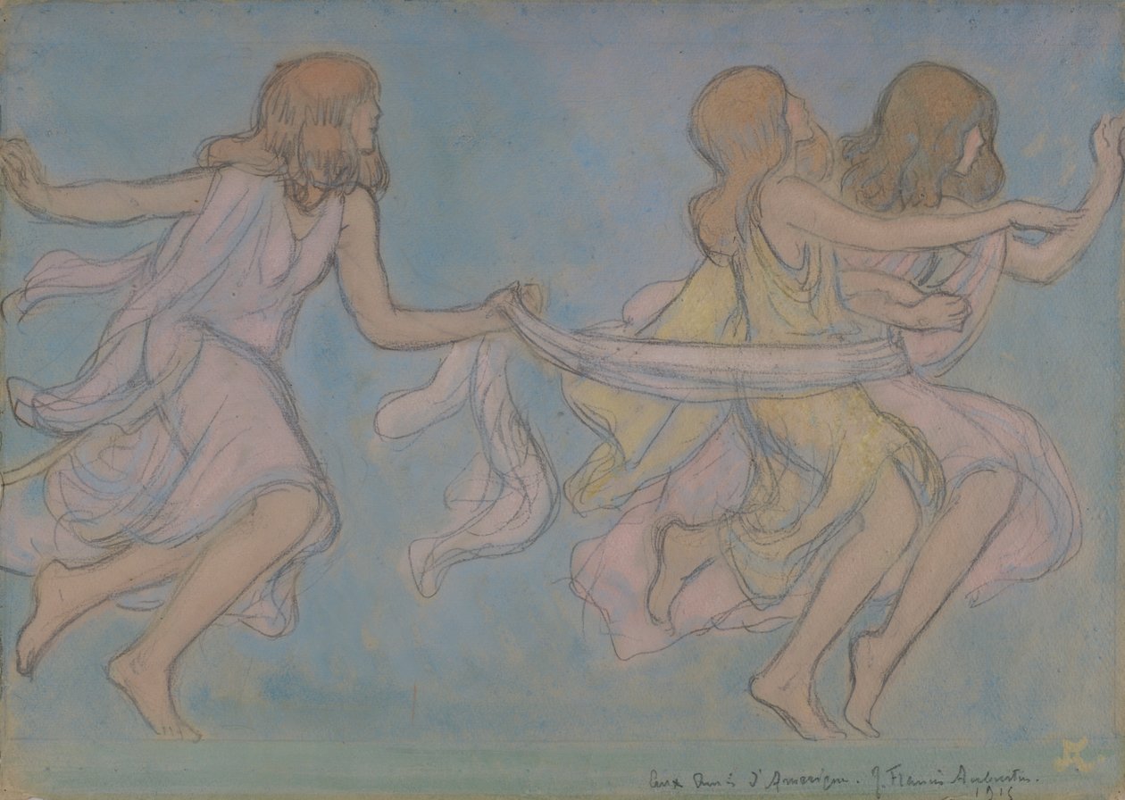 Kinderen aan het Spelen, 1915 door Jean Francis Auburtin
