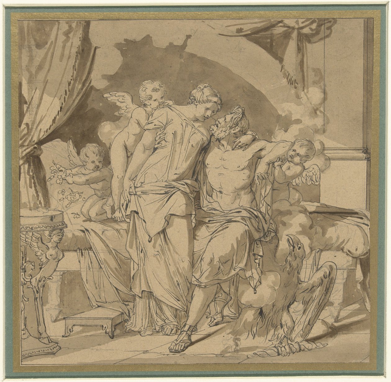 Jupiter en Juno in omarming door Jean Francois Bosio