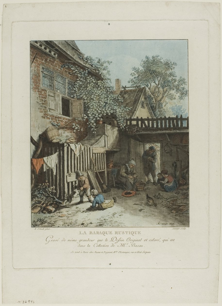 De Rustieke Hut door Jean Francois Janinet
