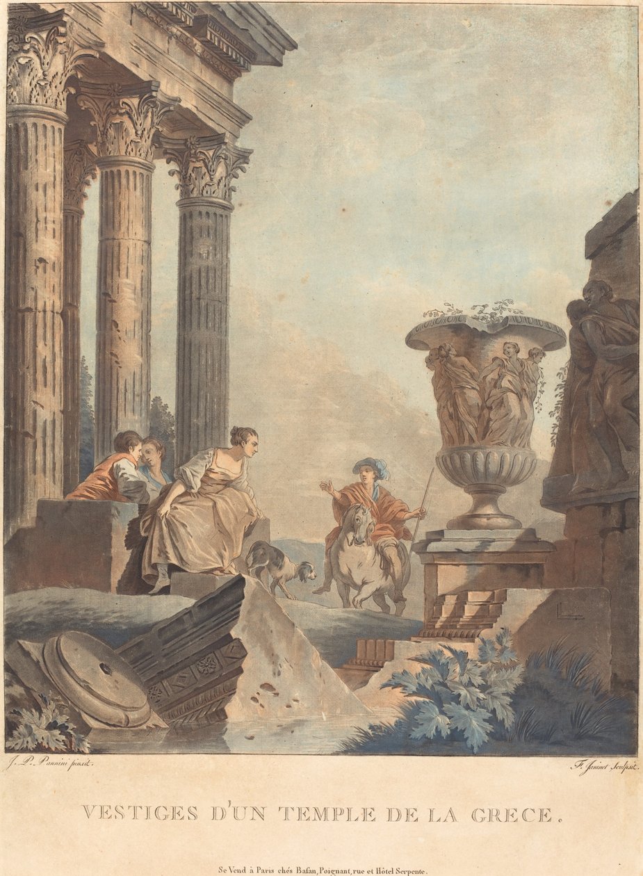 Overblijfselen van een tempel van Griekenland door Jean Francois Janinet