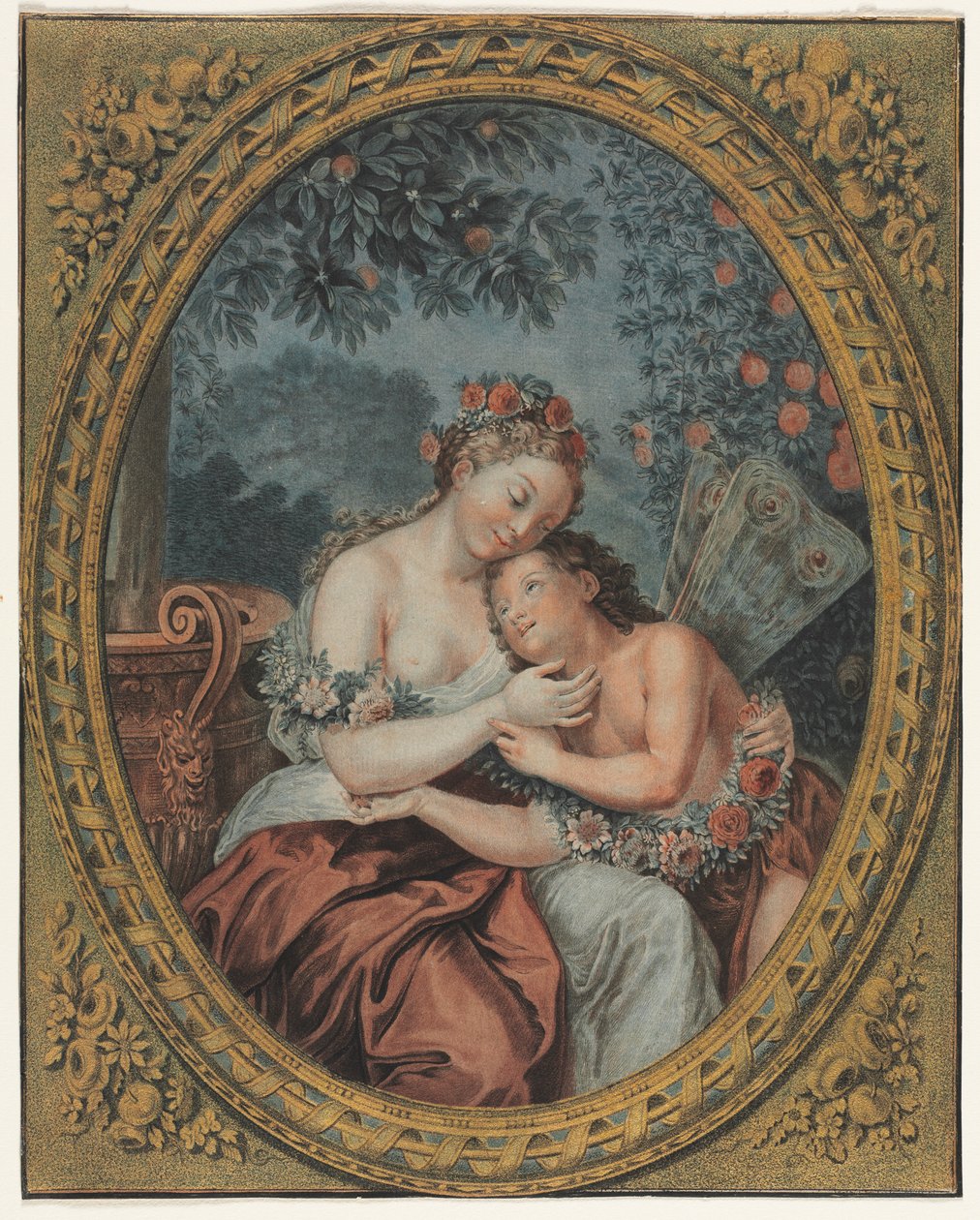Zephyre en Flore door Jean Francois Janinet