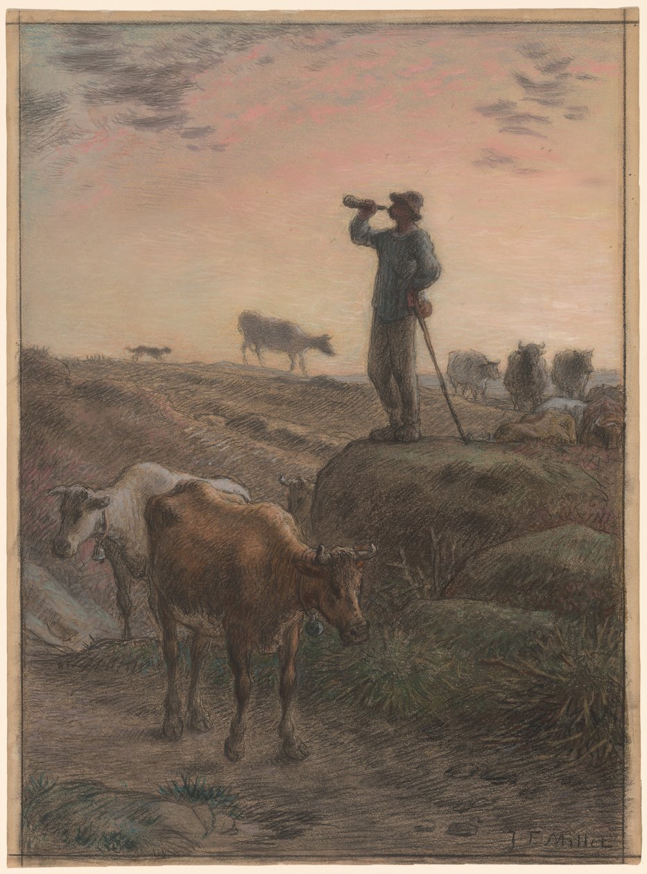 De koeien naar huis roepen door Jean Francois Millet