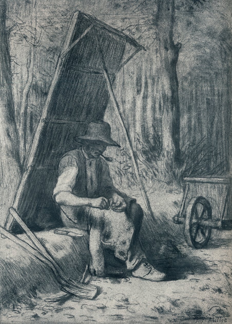 Le Cantonnier, de wegwerker, 19e eeuw door Jean Francois Millet