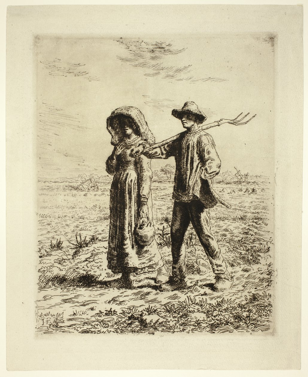 Boeren op Weg naar Werk door Jean Francois Millet