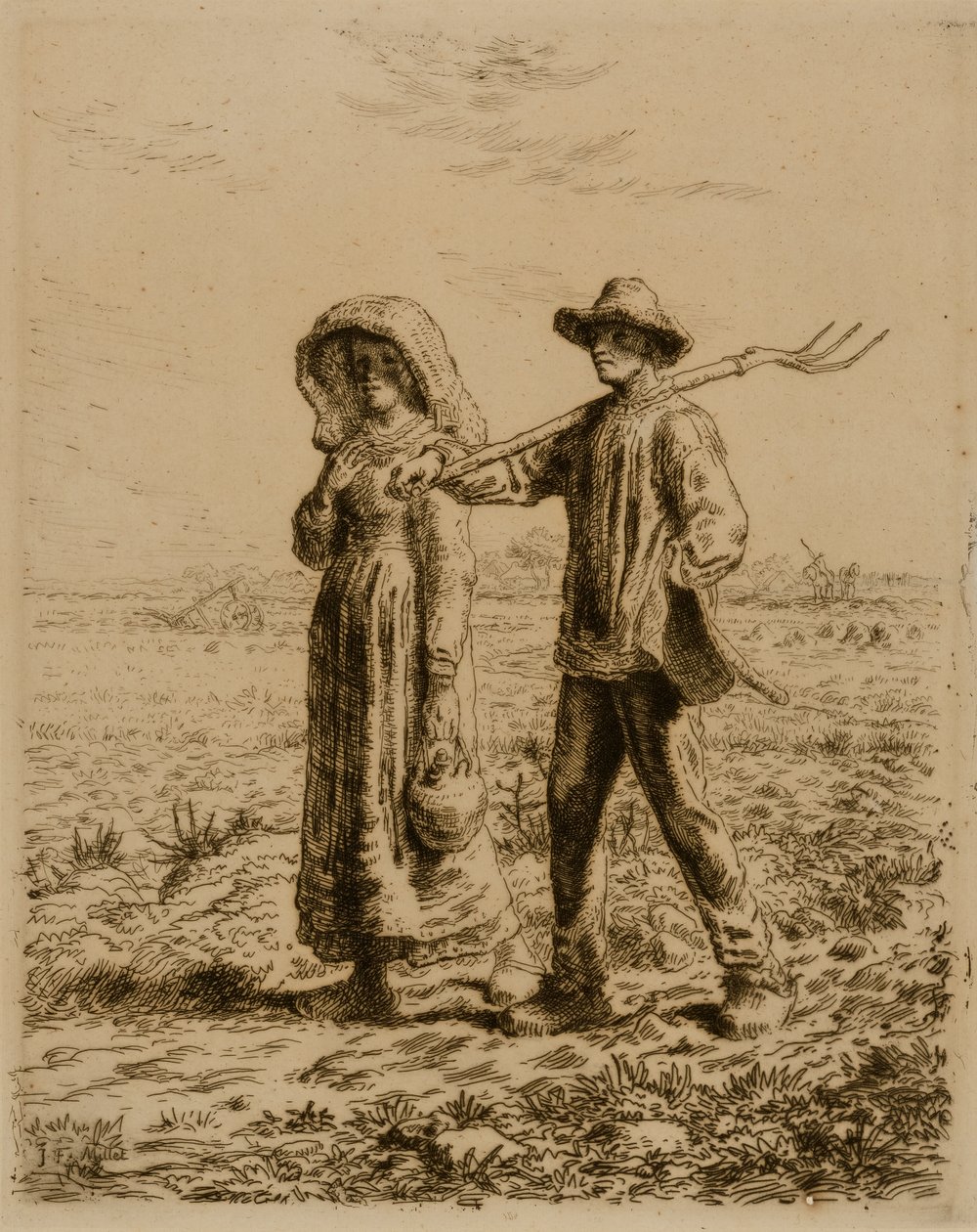 Boeren aan het werk door Jean Francois Millet