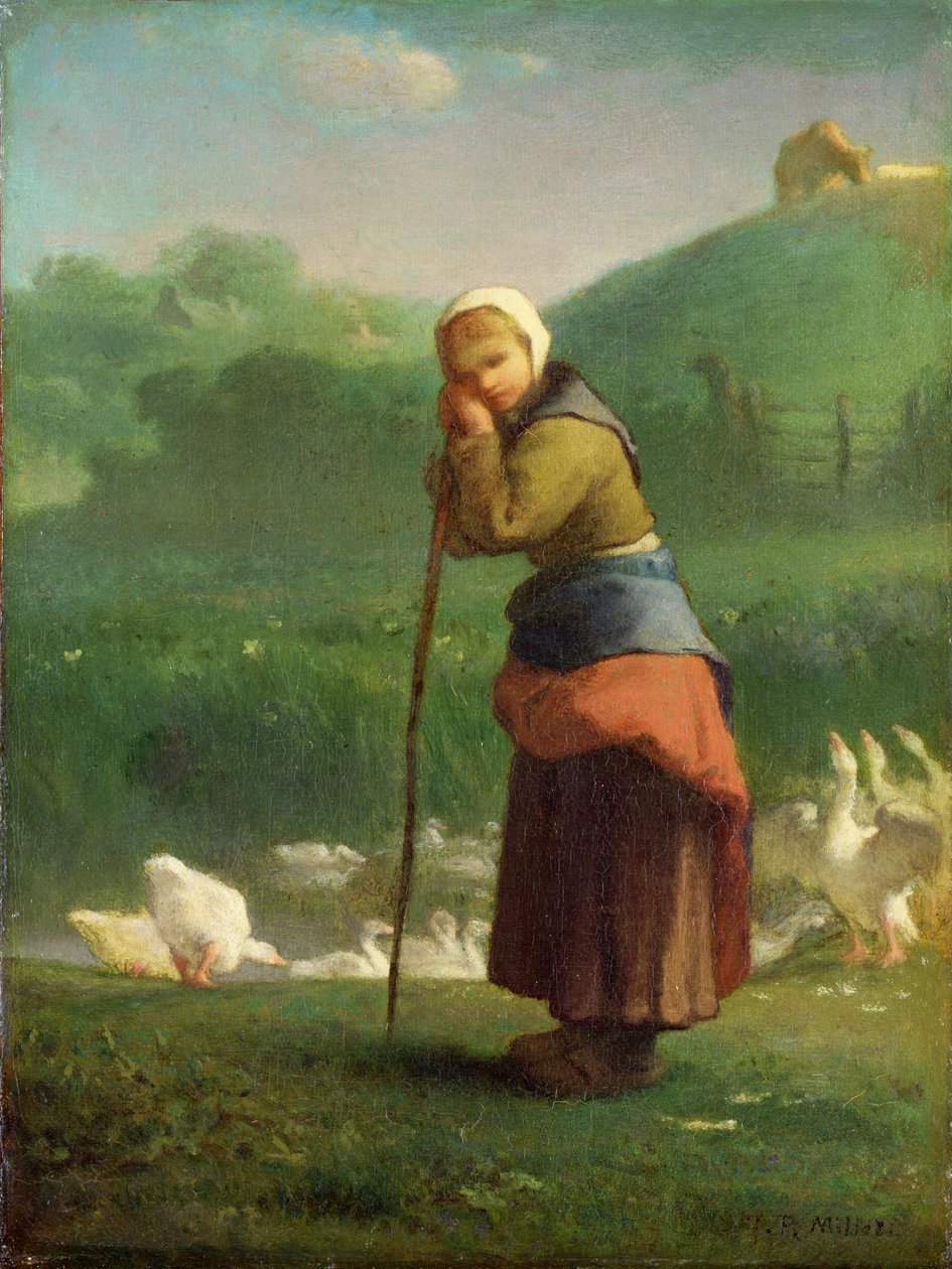 Het Gansje Meisje van Gruchy door Jean Francois Millet