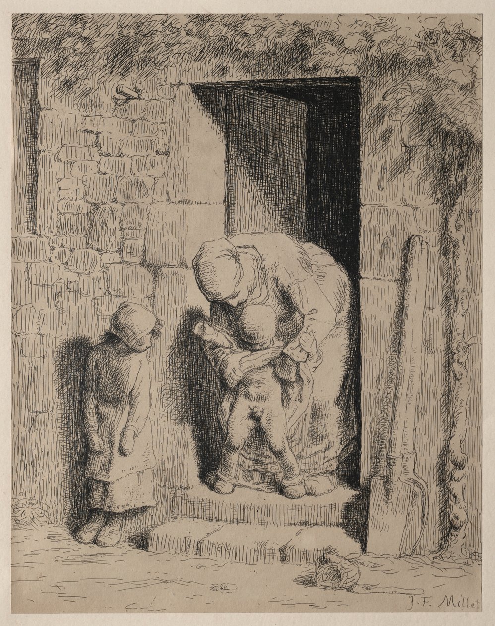 De Moederlijke Voorzorg door Jean Francois Millet