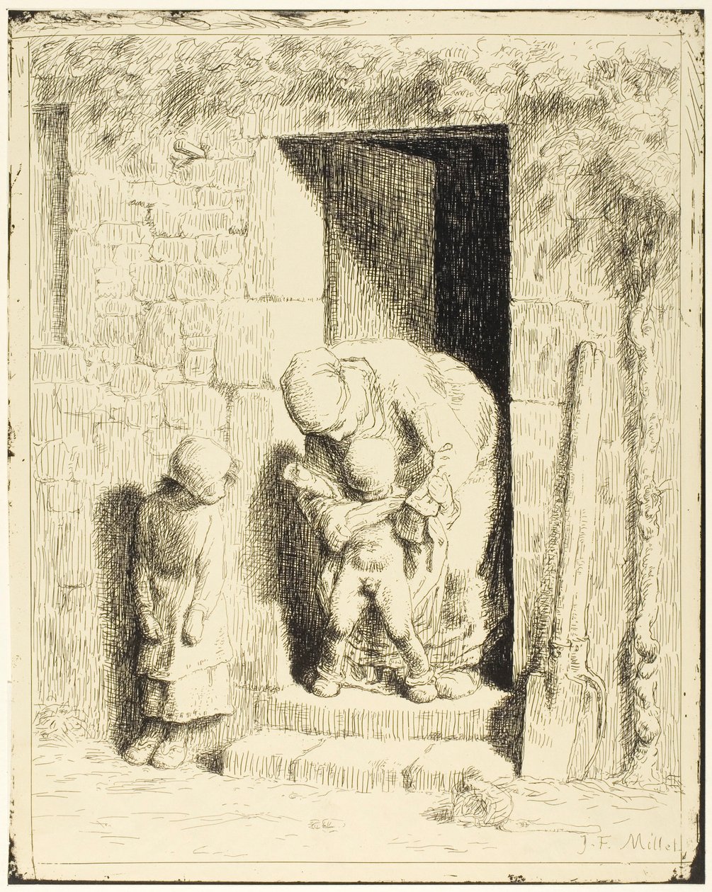 De moederlijke voorzorg door Jean Francois Millet