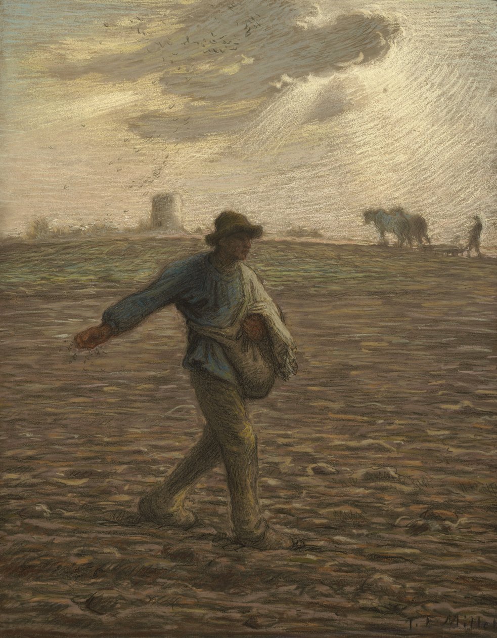 De zaaier, ca. 1865 door Jean Francois Millet