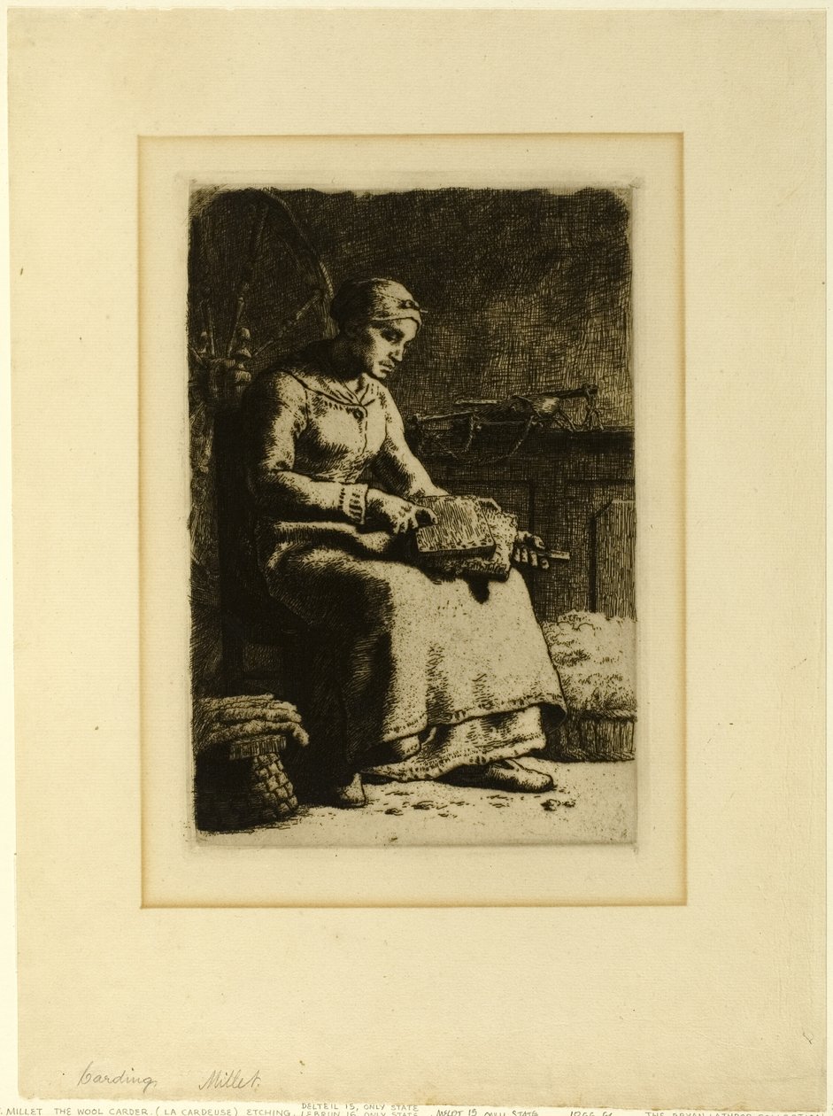 De wol-karder door Jean Francois Millet