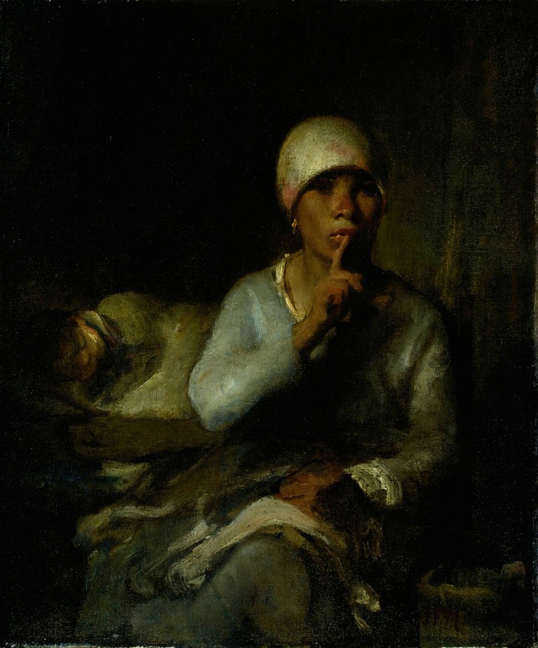 Vrouw en kind stilte, 1855-60 door Jean Francois Millet