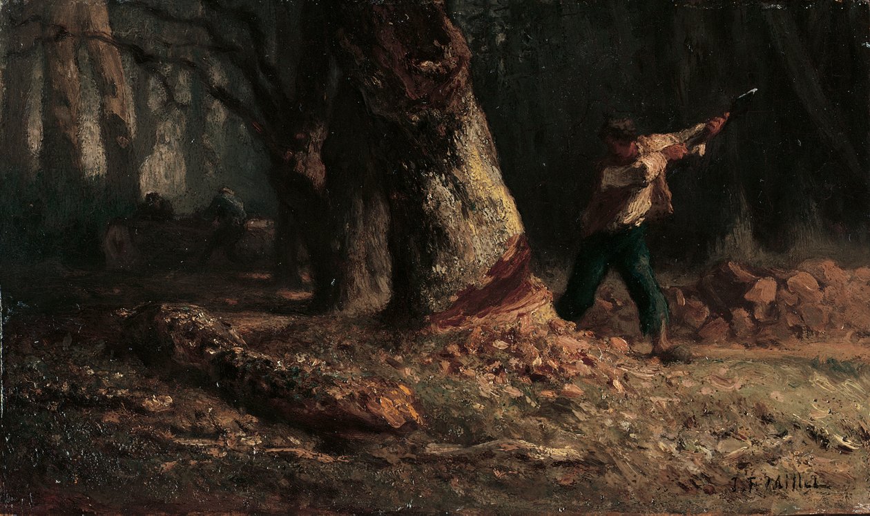 Houthakker in het Bos door Jean Francois Millet