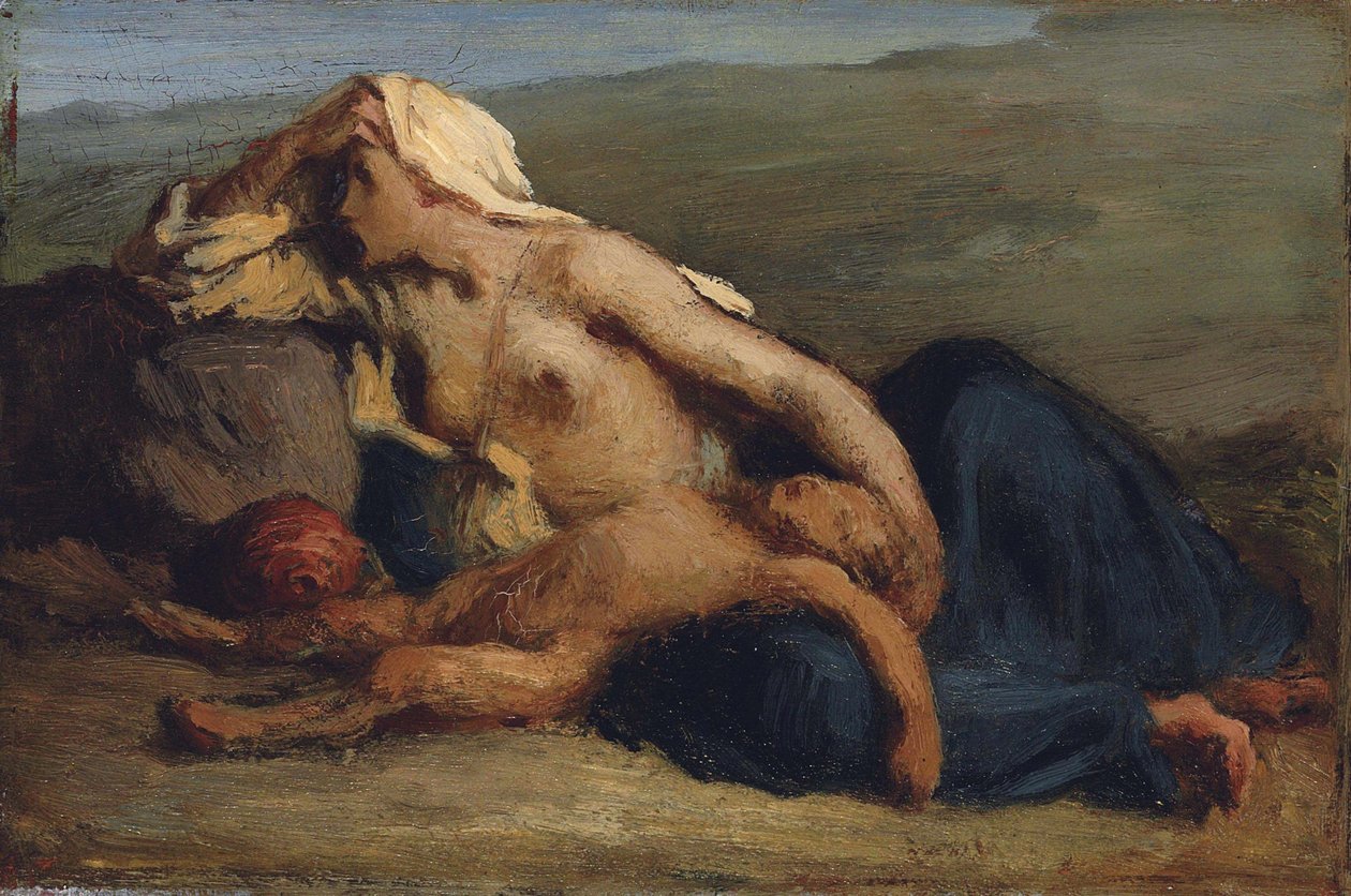 Hagar en Ismaël door Jean Francois Millet