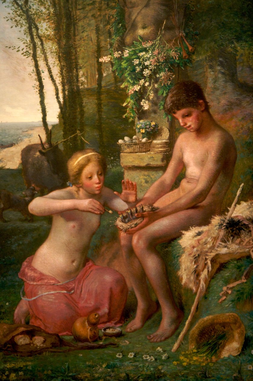 Lente (Daphnis en Chloë) door Jean Francois Millet
