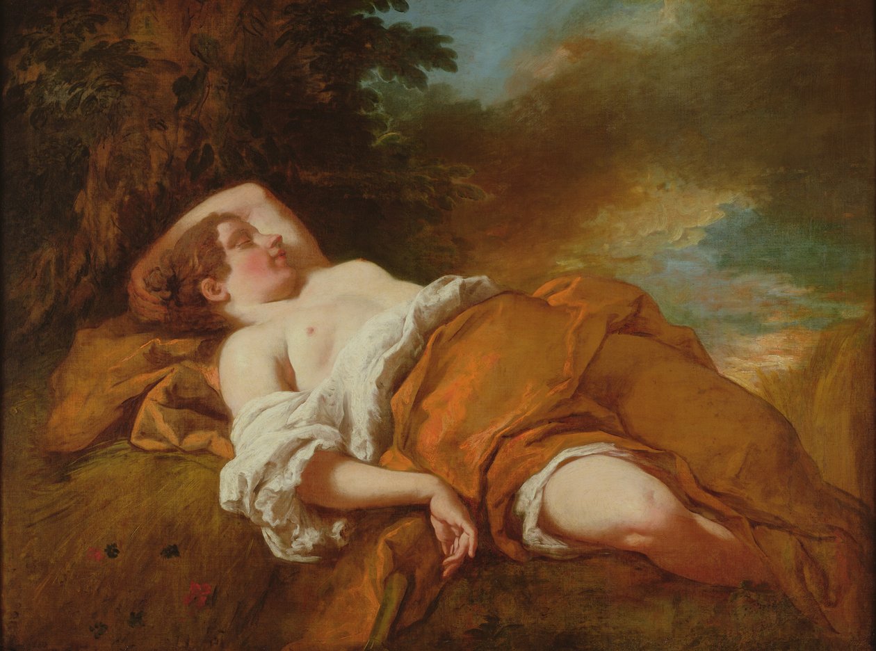 De slapende maaier door Jean François de Troy