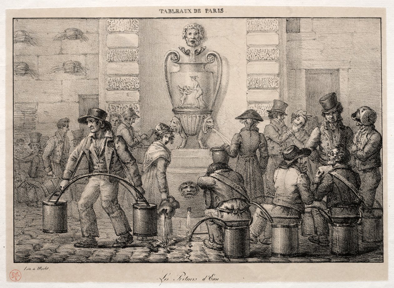 Scènes van Parijs: De waterdragers door Jean Henri Marlet