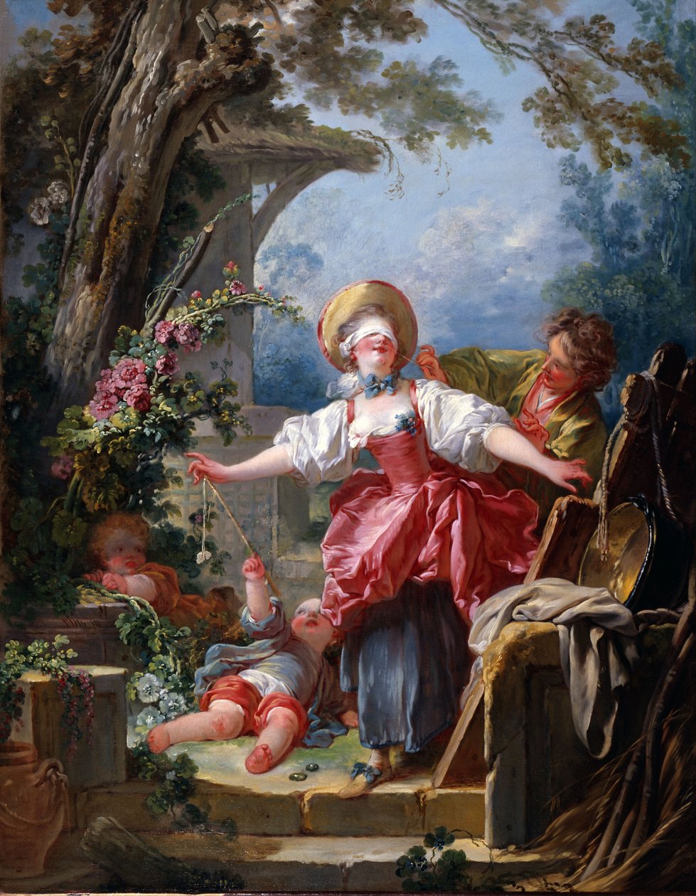 Blindenbuffel door Jean Honore Fragonard