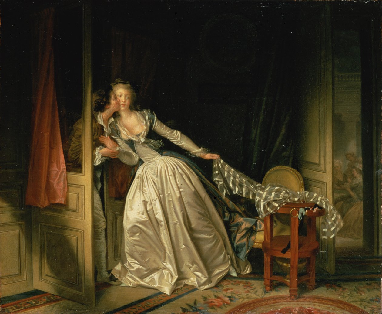 De gestolen kus door Jean Honore Fragonard
