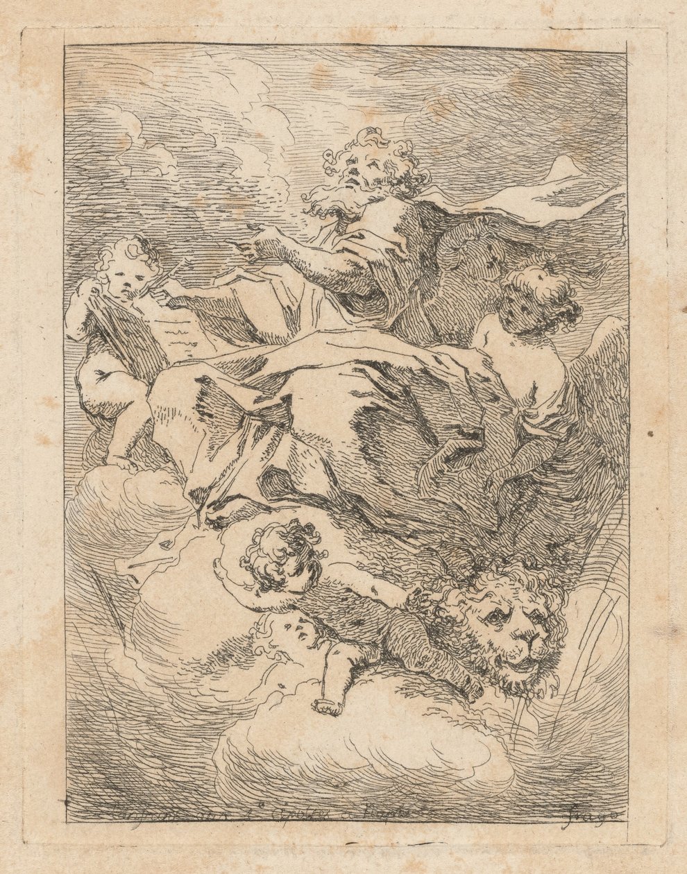 Sint Marcus door Jean Honoré Fragonard after Giovanni Lanfranco
