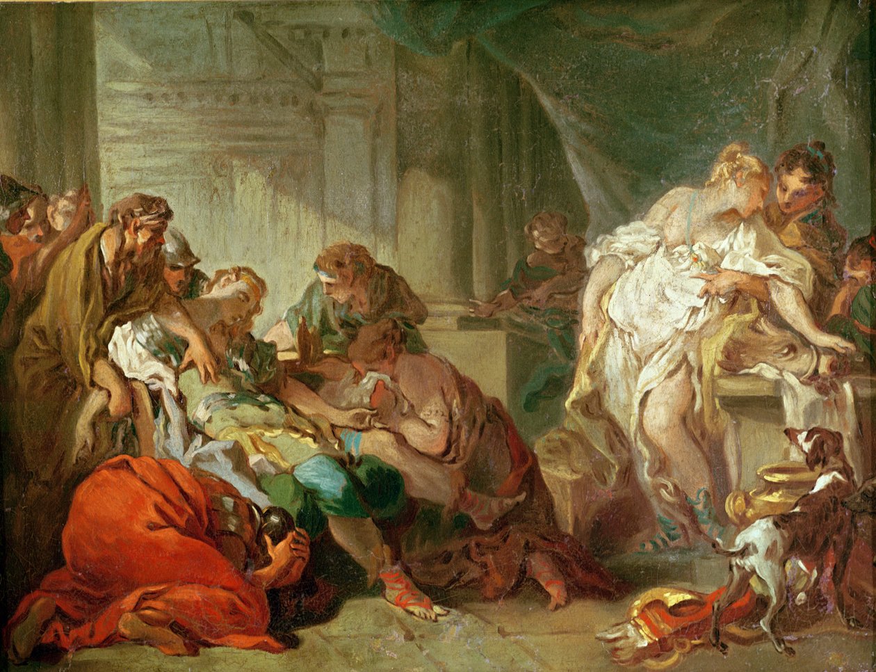 Antiochus en Stratonice door Jean Honore Fragonard