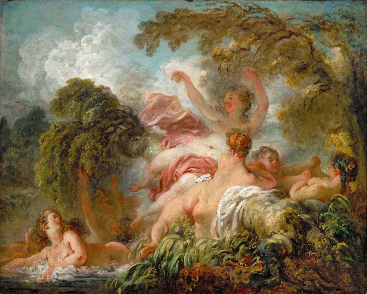 Badhers Les baigneuses door Jean Honore Fragonard