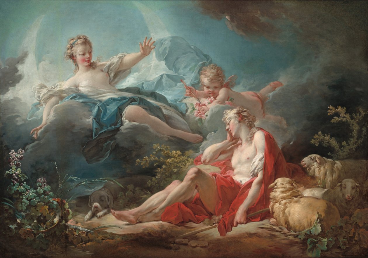 Diana en Endymion door Jean Honore Fragonard