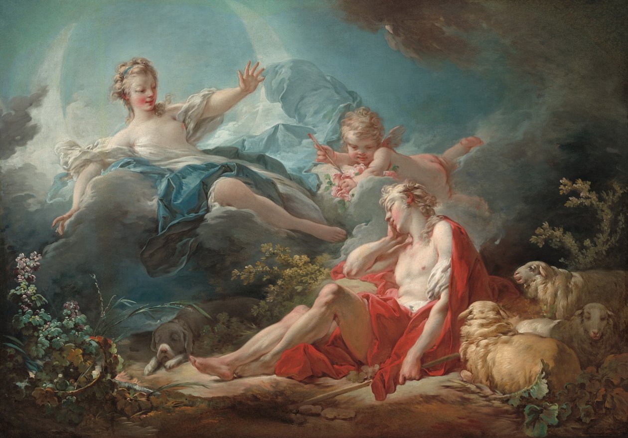 Diana en Endymion, ca. 1753-1756 door Jean Honore Fragonard