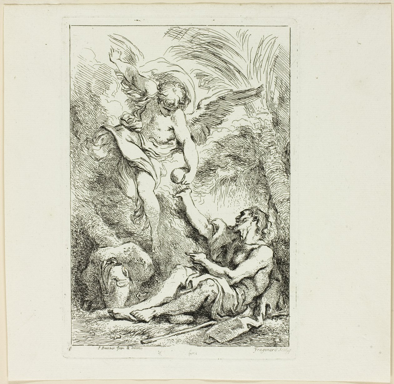 Kluizenaar in de woestijn door Jean Honore Fragonard