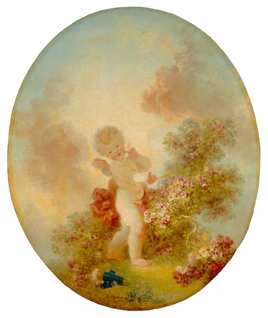 Liefde de Wachtpost, c. 1773-1776 door Jean Honore Fragonard