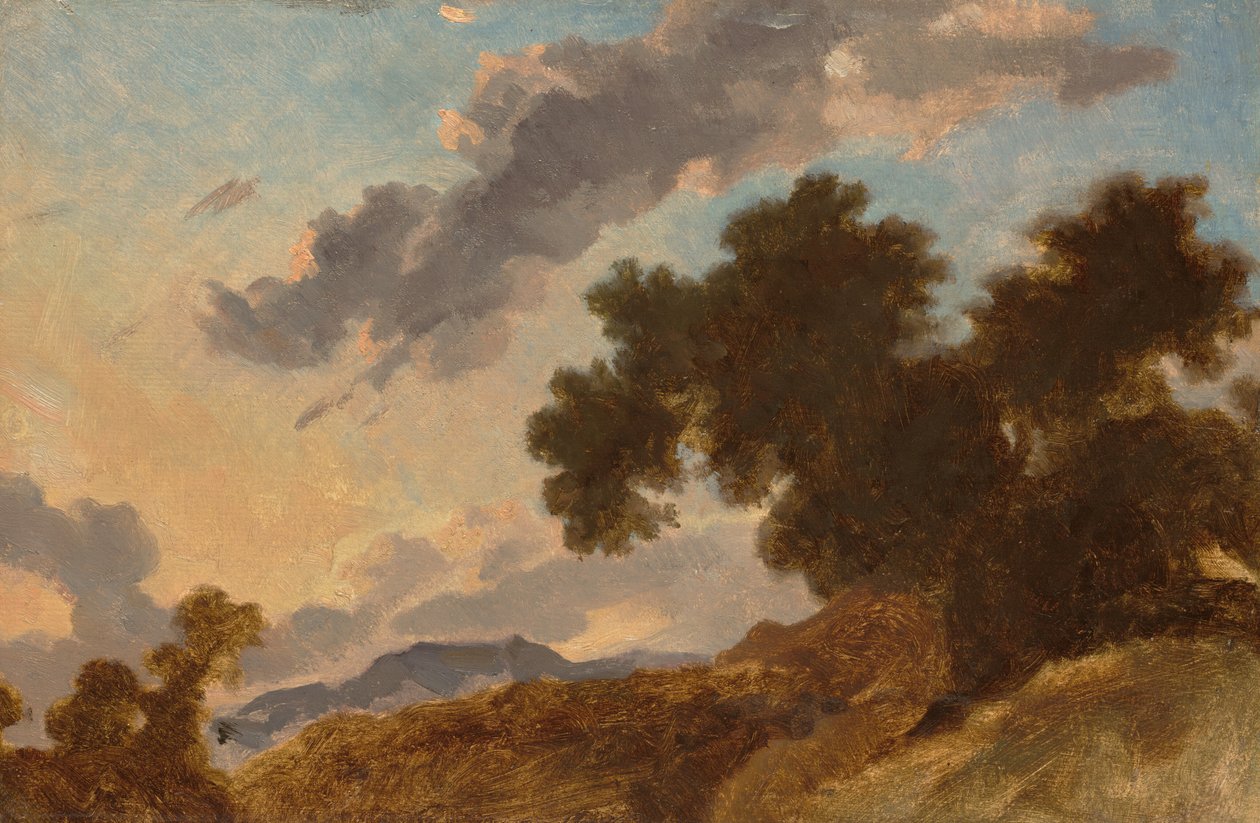Berglandschap bij zonsondergang door Jean Honore Fragonard