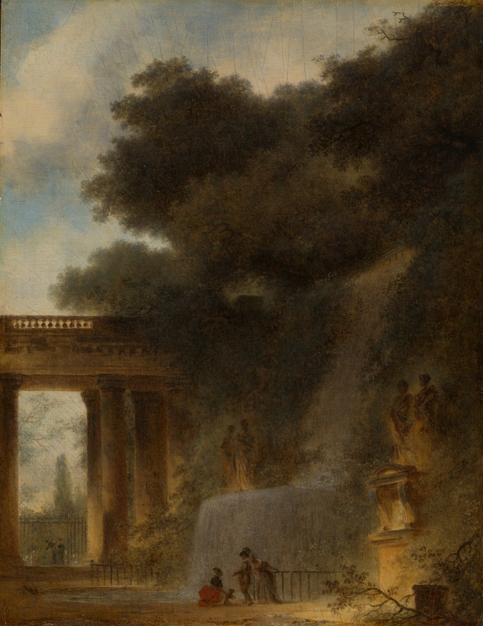 De Waterval, c.1775 door Jean Honore Fragonard