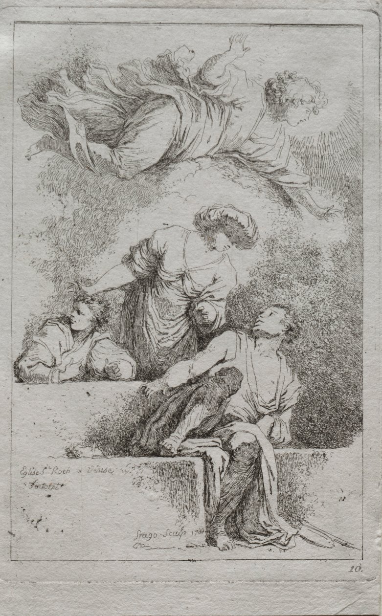 De discipelen bij het graf door Jean Honore Fragonard