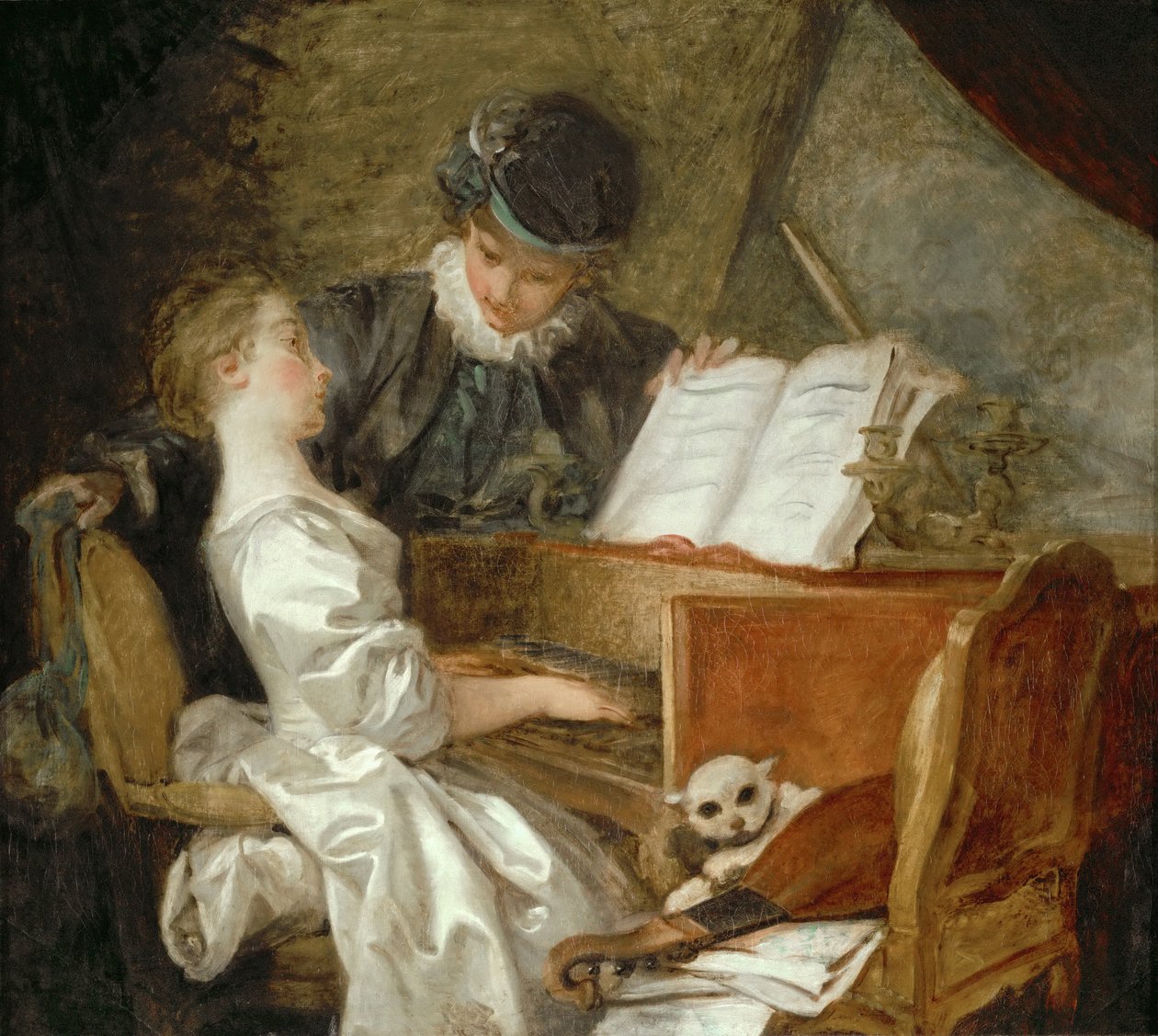 De Muziekles door Jean Honore Fragonard