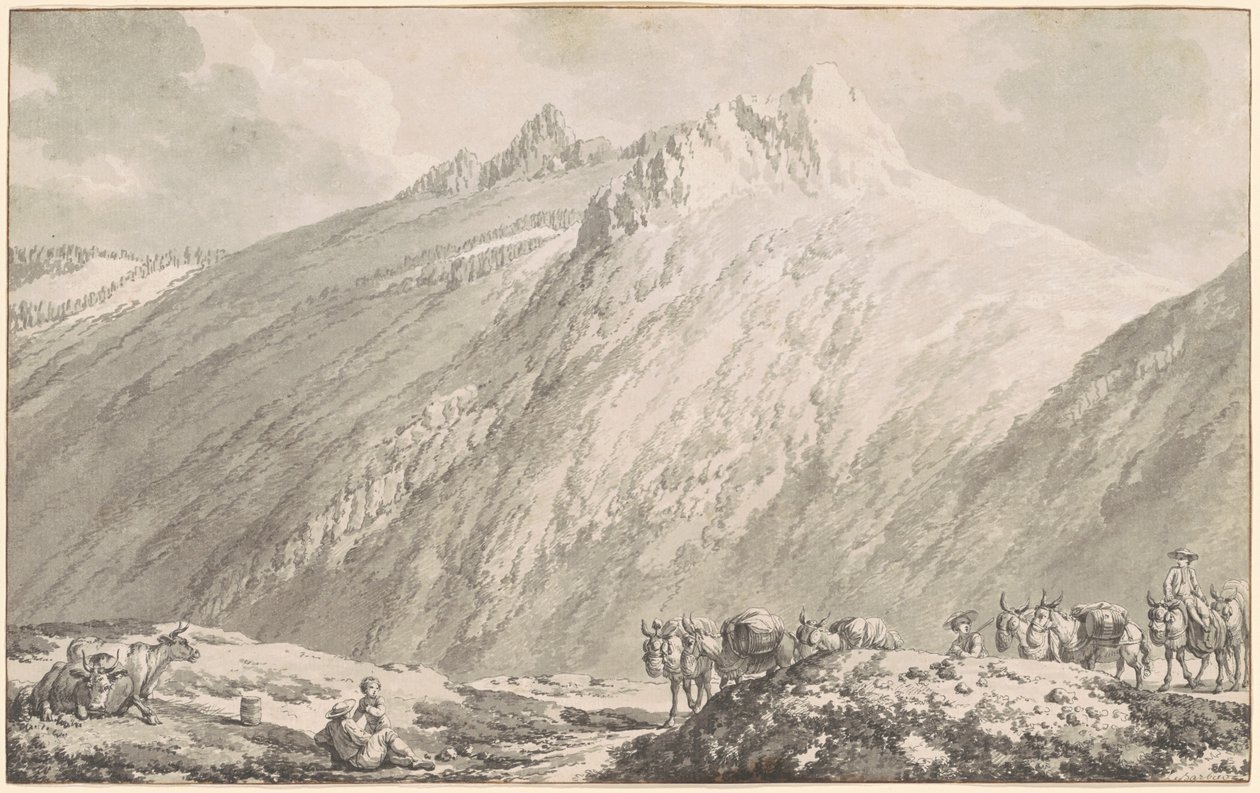 De Grimselpas door Jean Jacques Francois Le Barbier