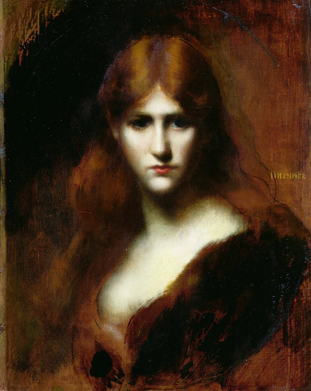 Portret van een vrouw door Jean Jacques Henner
