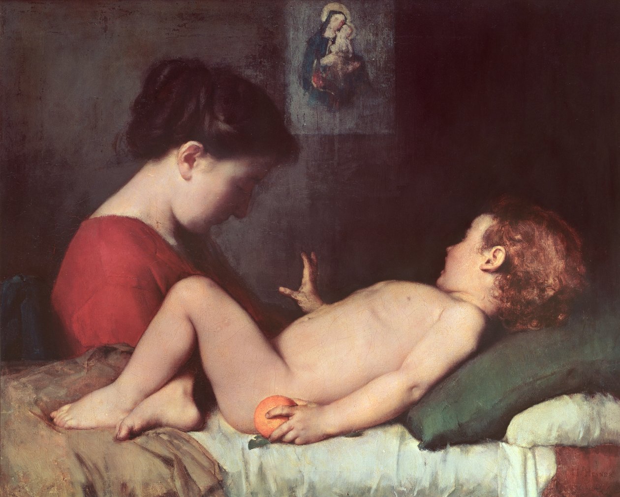 Het ontwakende kind door Jean Jacques Henner