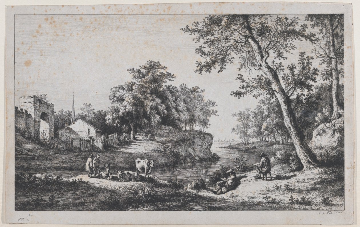 Landschap bij Ambronay, 1796 door Jean Jacques de Boissieu