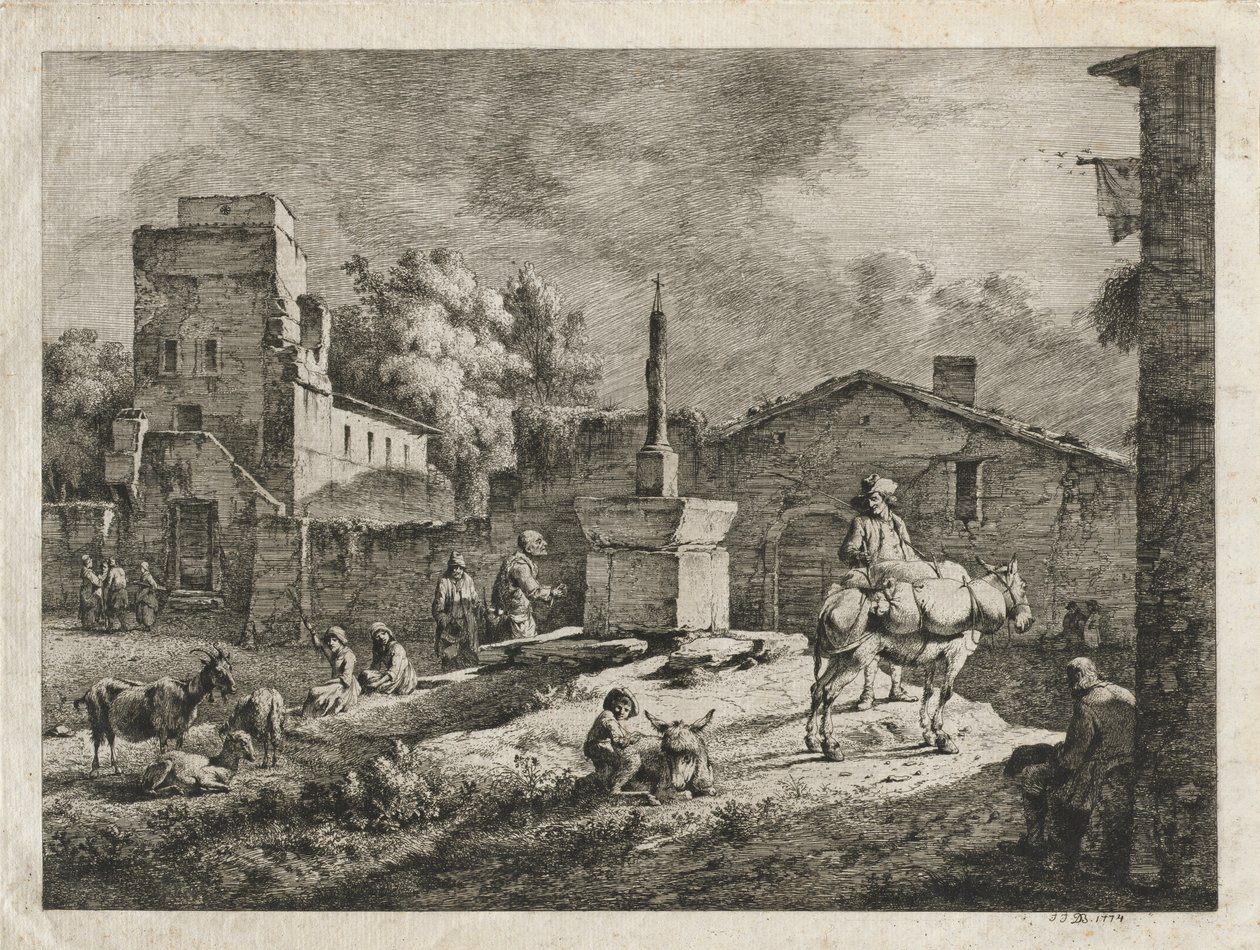 Uitzicht op Saint-Andeol door Jean Jacques de Boissieu