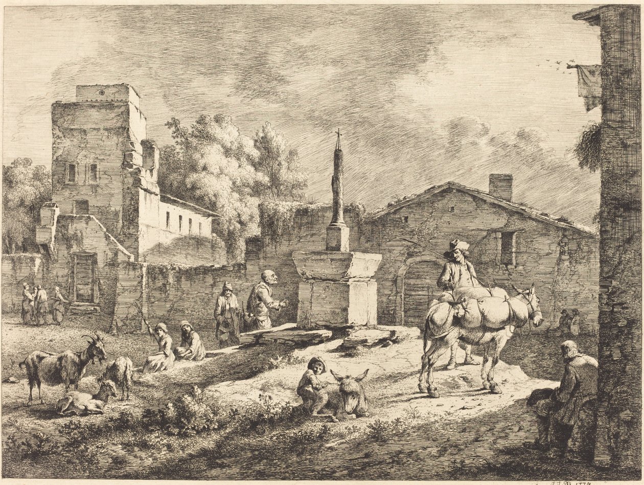 Uitzicht op Saint-Andéol door Jean Jacques de Boissieu