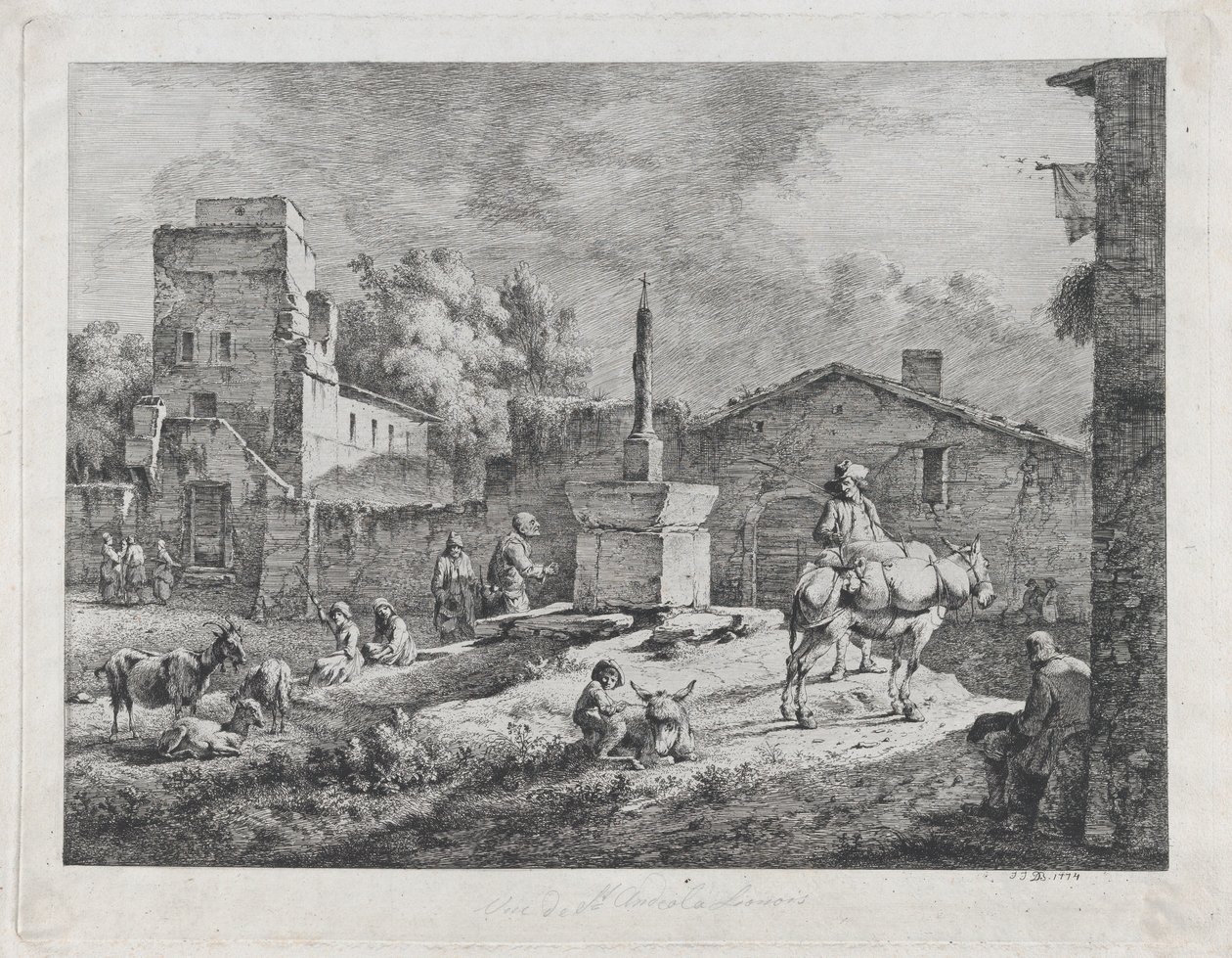 Uitzicht op Saint-Andéol, 1774 door Jean Jacques de Boissieu