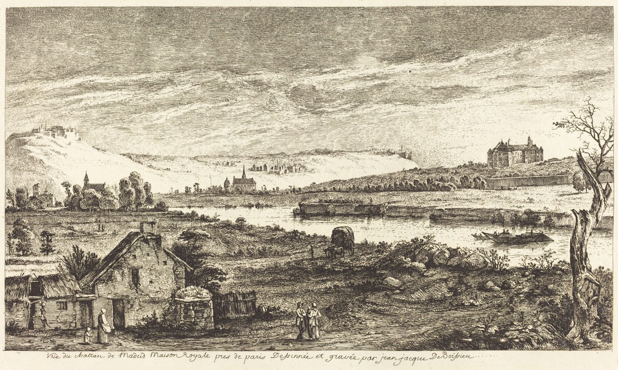 Vue du chateau de Madrid door Jean Jacques de Boissieu
