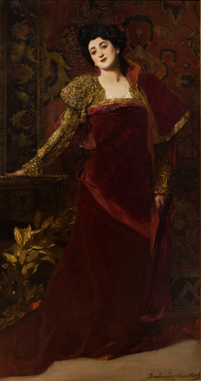 Portret van Emma Calve door Jean Joseph Benjamin Constant