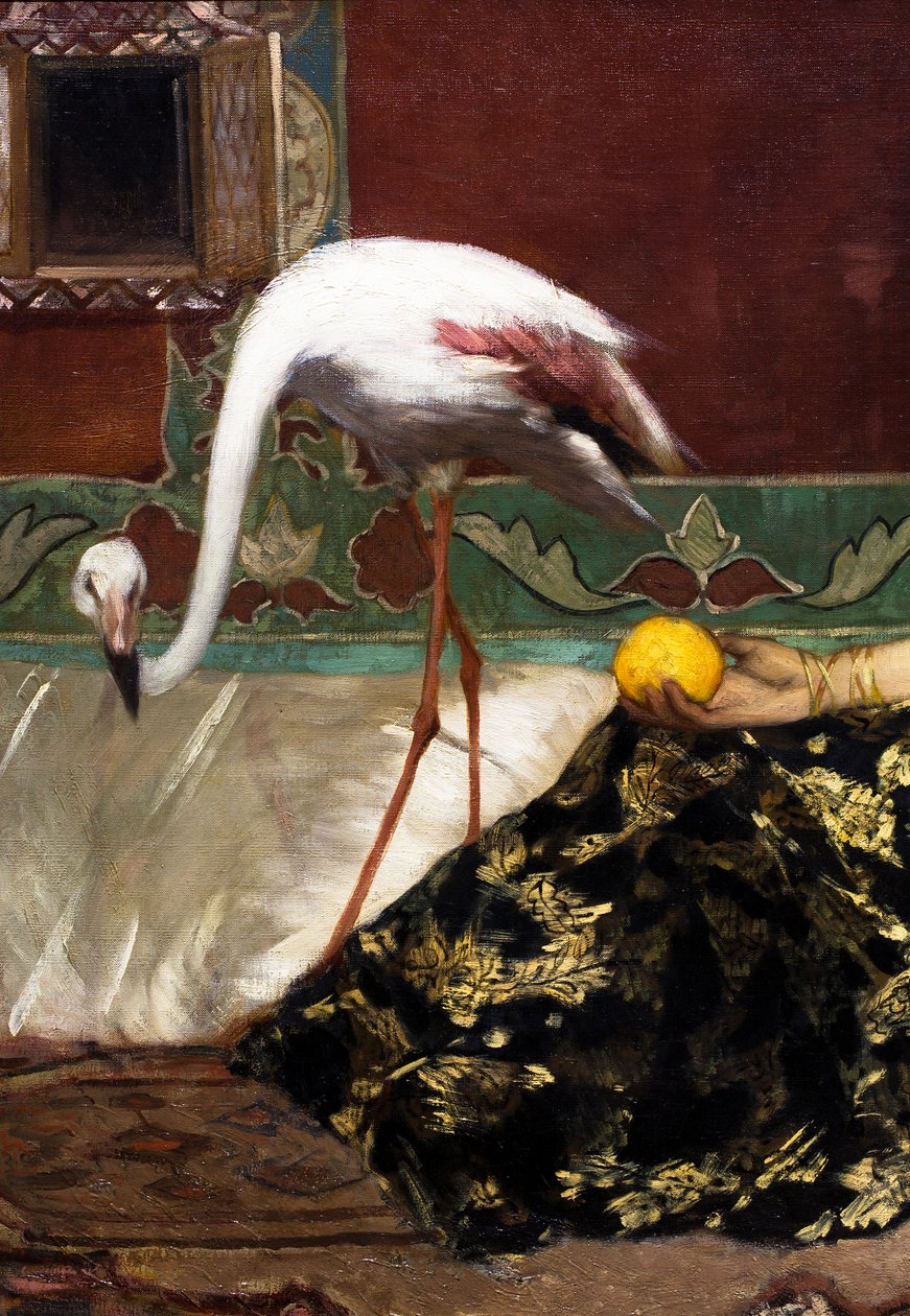 De Roze Flamingo (detail) door Jean Joseph Benjamin Constant
