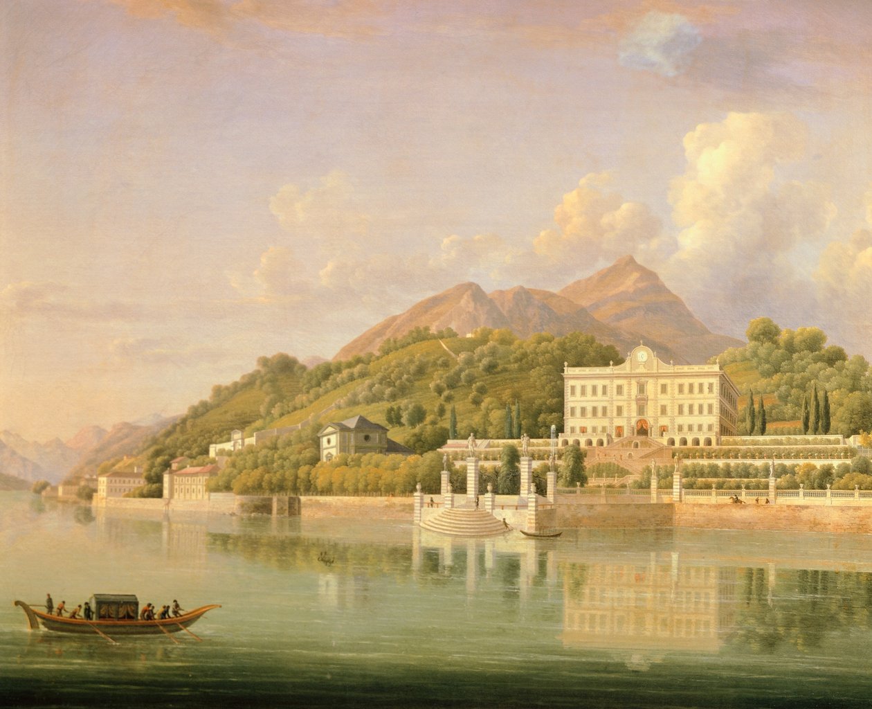 Uitzicht op Villa Sommariva door Jean Joseph Xavier Bidauld
