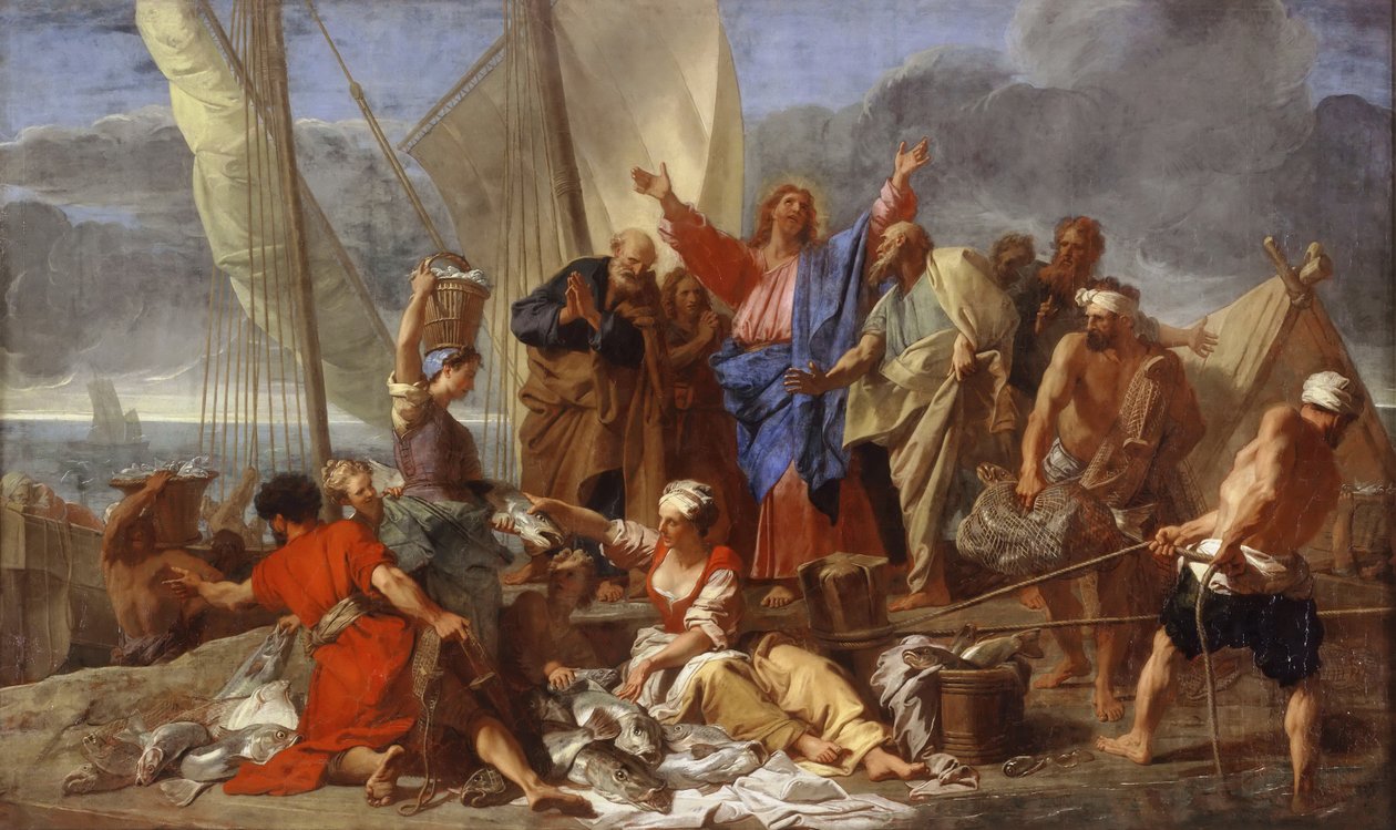 De wonderbaarlijke visvangst door Jean Jouvenet